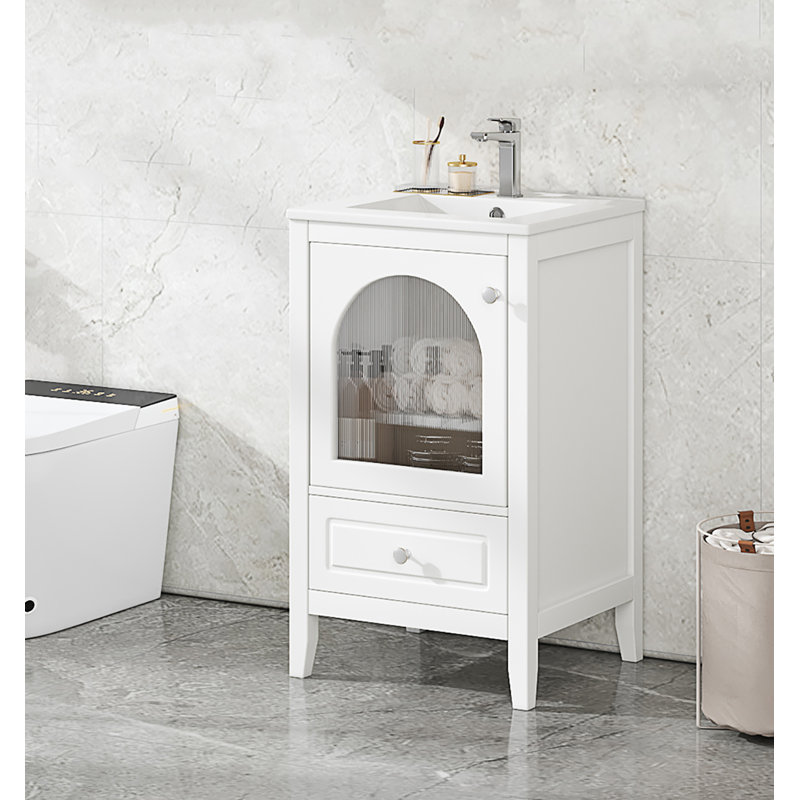 Meuble-lavabo 20 po avec lavabo, Blanc