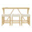 Table de salle à manger de 59 pouces avec charge intégrée, 3 tabourets moelleux, 4 pièces pour la surface de divertissement à la maison, centre de charge avec cadre en bois massif et chaises confortables, chaleur d'appoint, stable-133245199-133245202