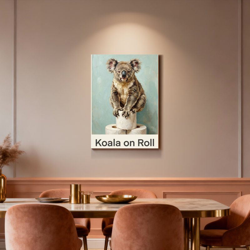 Ensemble de 1 tableau mural Koala sur toile enroulée, H 18 po x l 12 po