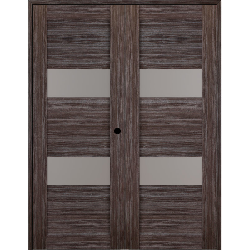 Porte double standard Berta, Chêne gris, Gauche, 59,5 po x 95,24 po