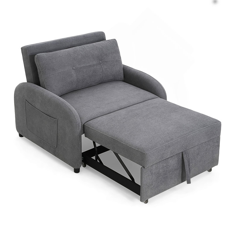 Canapé-lit convertible 3 en 1 avec coussin et pochette de rangement, parfait pour les petits espaces et les chambres d'amis