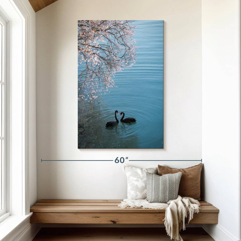 Brampt Black Swans Sakura, 48" H x 32" W