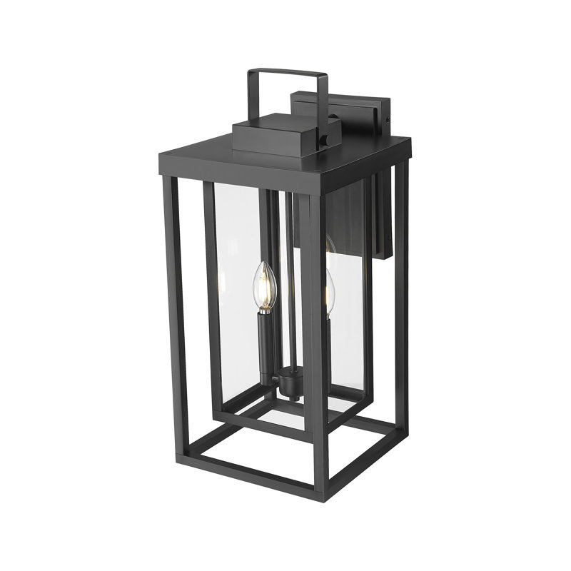 Lanterne murale d'extérieur 2 lumières 22,25 "de haut McDonough - Noir thermolaqué