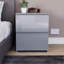Oslo 2 Drawer High Gloss Bedside Chest (FSC 100%) Bedroom Home Bedside Furniture-1201070013