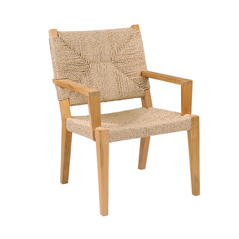 Hadley Teak Patio Dining Armchair, Natural 