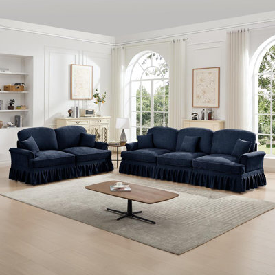 2 Piece Modular Living Room Sofa Set, 3 Seater Sofa and 2-Seat Loveseat