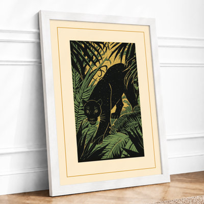 Panther in Jungle Boho - Framed Print