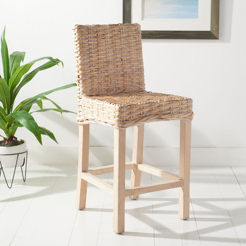 Normandie Bar & Counter Stool, White Washed, Counter Stool (24” Seat Height)