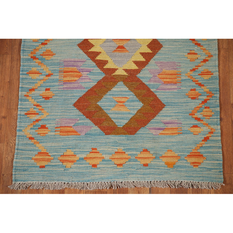 Geometric Kilim Oriental Runner Rug 3x16
