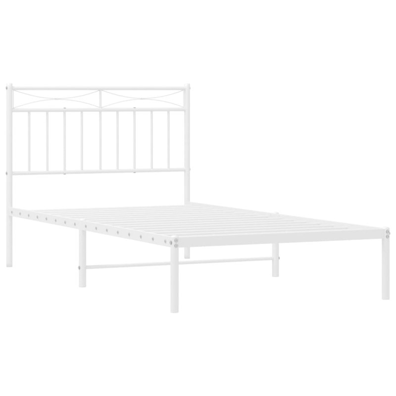Abry Metal Bed, White, 100cm x 190cm