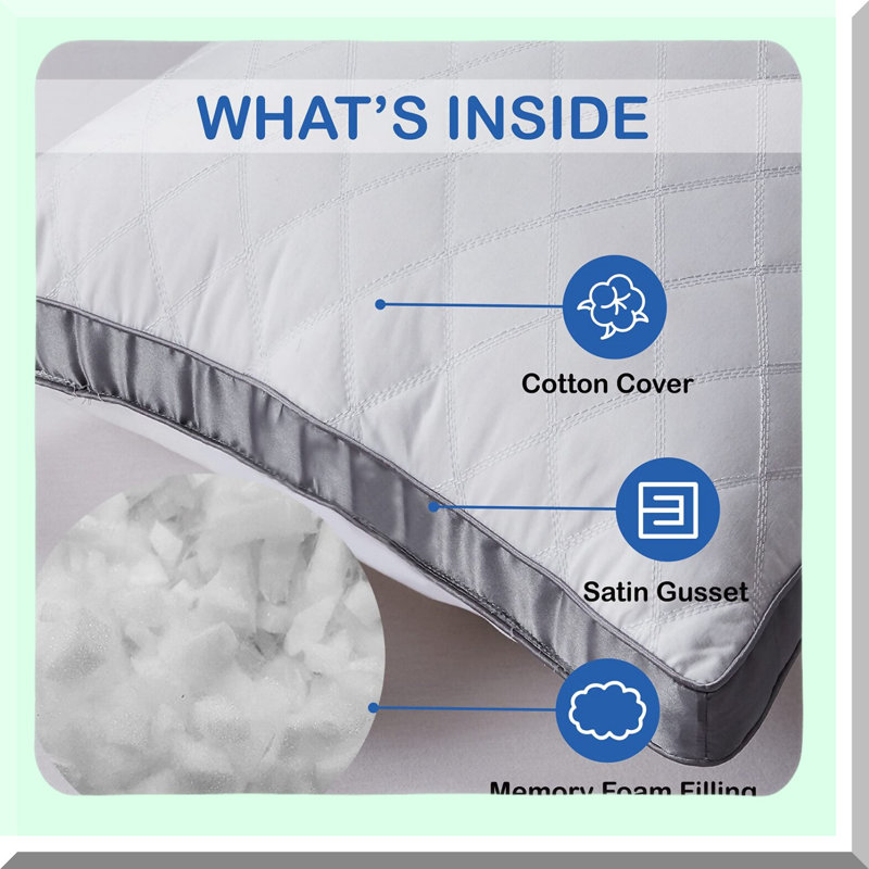 FluffCozy Memory Foam Body Pillow - Extra Large Long Bed Pillow for Adults - Fluffy White Pillow for Sleeping - Supportive and Comfortable