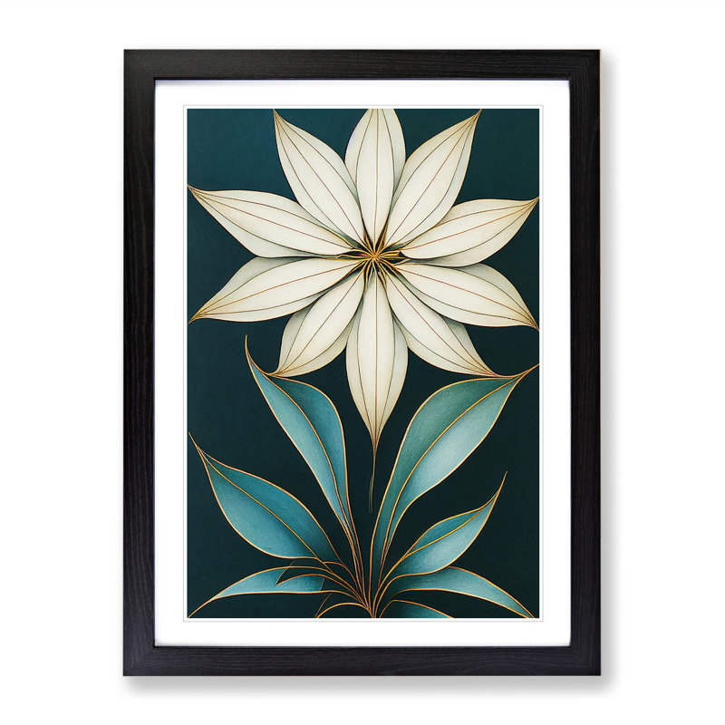 Flower No.8 - Wall Art, Black Framed Paper, 64cm H x 46cm W x 2cm D