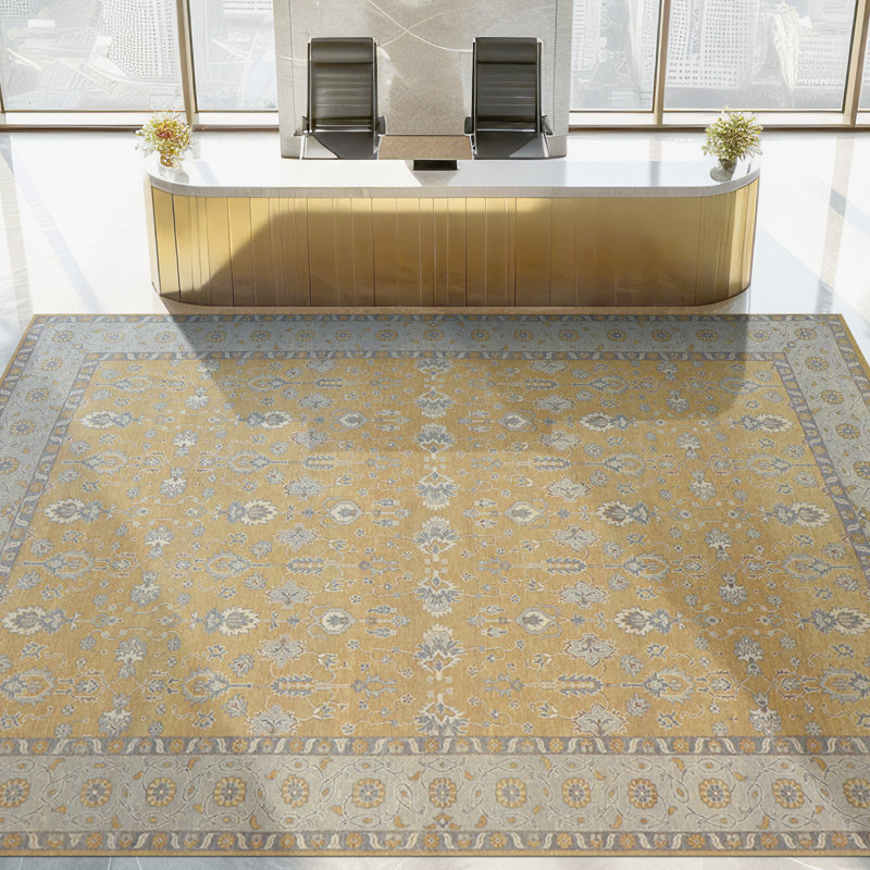 Wool Oriental Area Rug in Ivory, Rectangle 8' x 10'