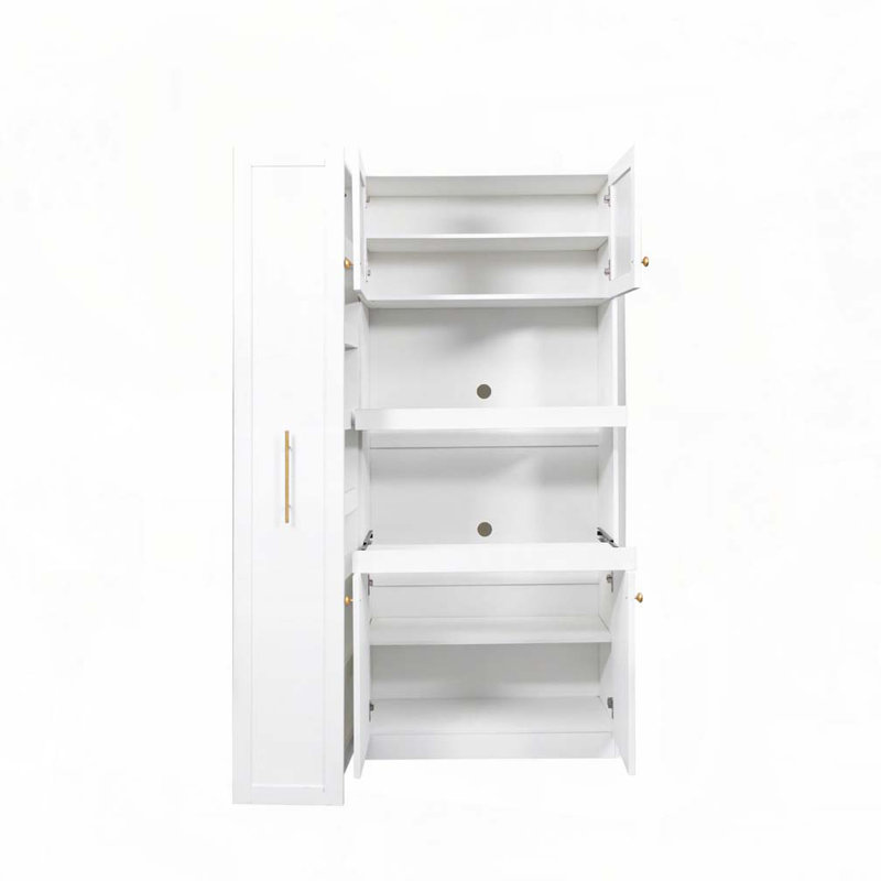 Storage Buffet Sideboard with 4 Doors,Pantry Organizers, White