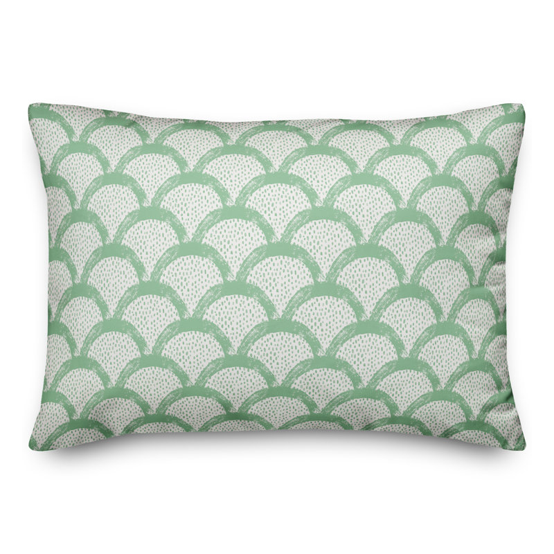 Scallop Outdoor Throw Pillow, Green