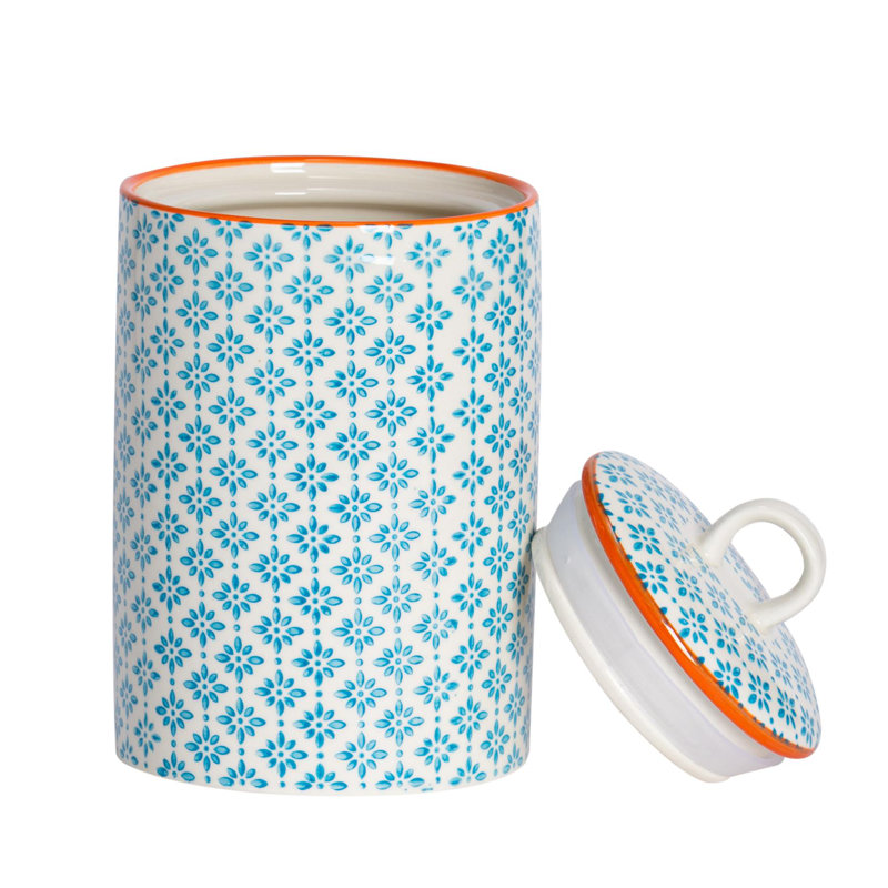 Nicola Spring - Hand-Printed Kitchen Utensil Holder - 1 Litre - Blue