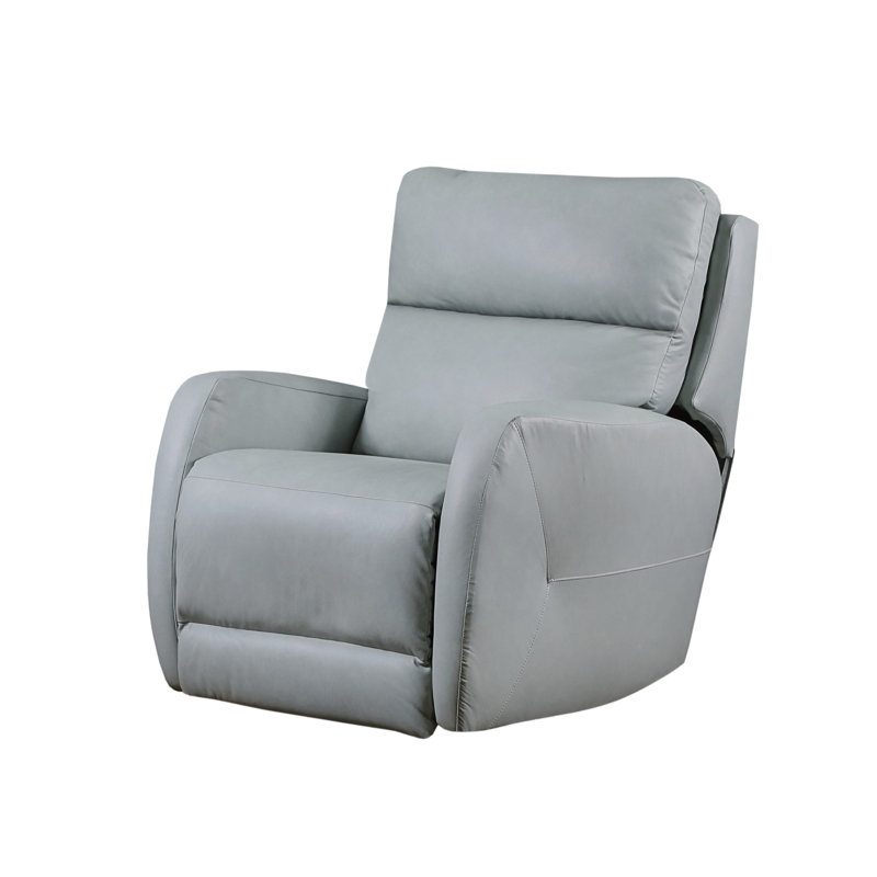 Esprit Leather Rocker Recliner, Gray
