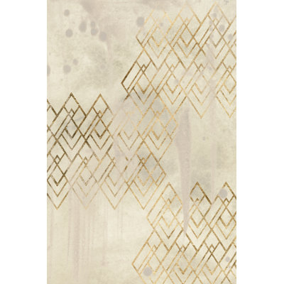 «Deco Pattern in Cream I» par June Erica Vess - peinture sur toile tendue