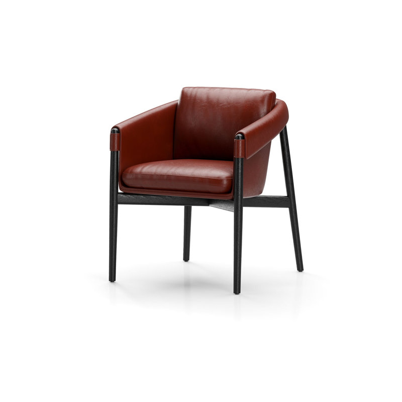 Chaise de salle à manger Frank, Chêne noir, Châtaignier cristal 8042