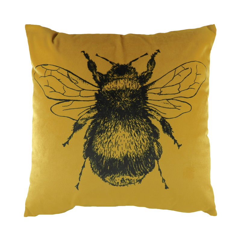Square Cushion, Black, Polyester