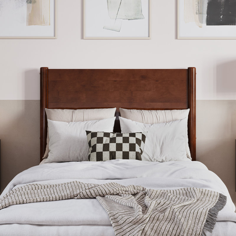 Bromwyn Mid Century Modern Solid Wood Low Profile Platform Bed, Twin XL, Walnut