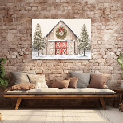 Bell Farm rustique serein, paysage abstrait, art mural nature