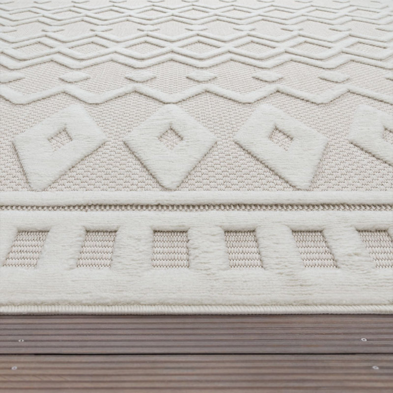 Tapis d'intérieur / extérieur tissé à la machine Bowersville, Rond 6 pi 7 po