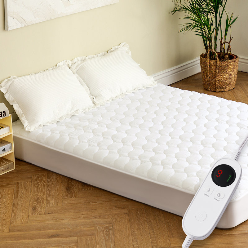 Surmatelas chauffant en polyester Tajolosa, Blanc, Simple