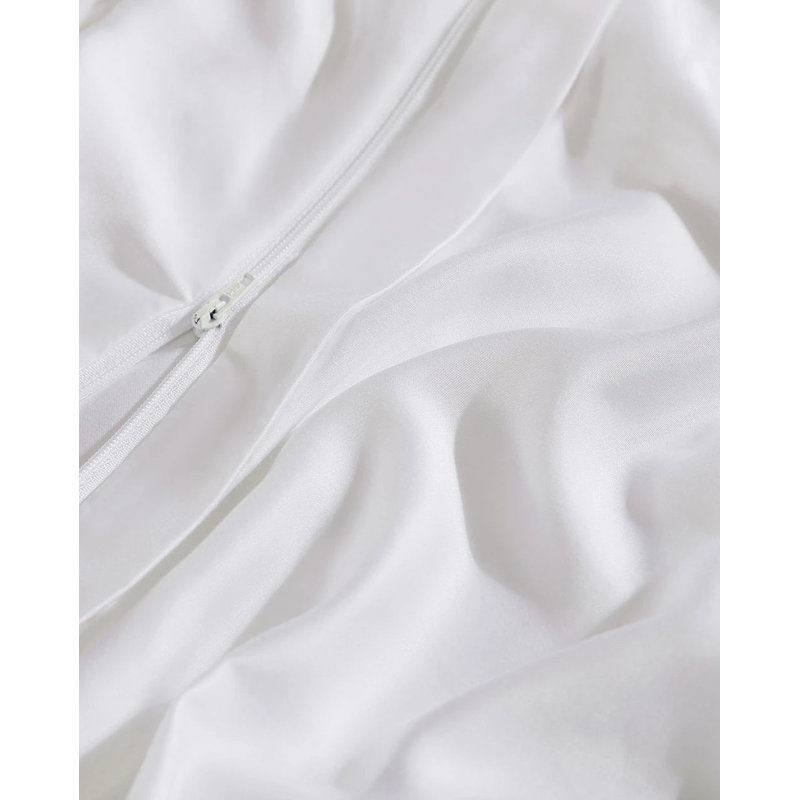 Frame Rayon From Bamboo Standard Duvet Cover, White/Gold, Full Duvet Cover