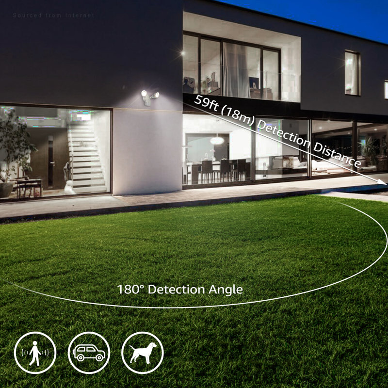LED Motion Sensor Flood Light Dusk to Dawn Colour Temperature Selectable, White