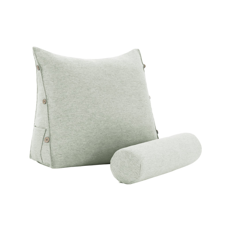 20 in Reading Backrest Pillow, White