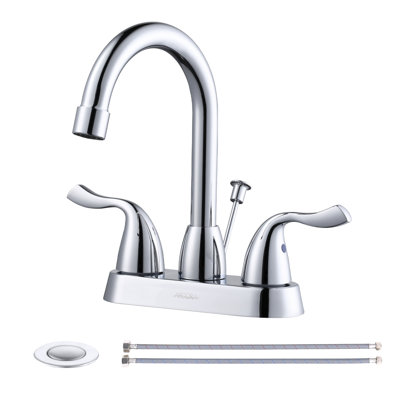 Robinet de salle de bain à ensemble central avec bonde et tuyaux d'alimentation