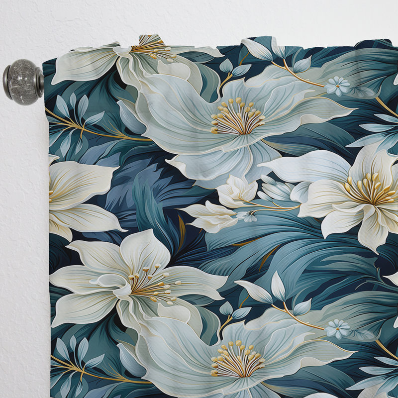 Motif tropical Oceanic Impressions - Rideau floral - Rideau floral obscurcissant - 1 panneau, L 52 po x L 108 po
