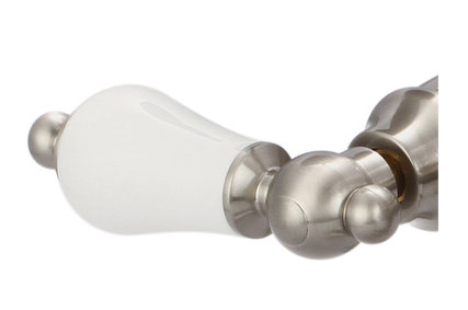 2-handle Bathroom Faucet, Porcelain Lever Handles, Polished Nickel