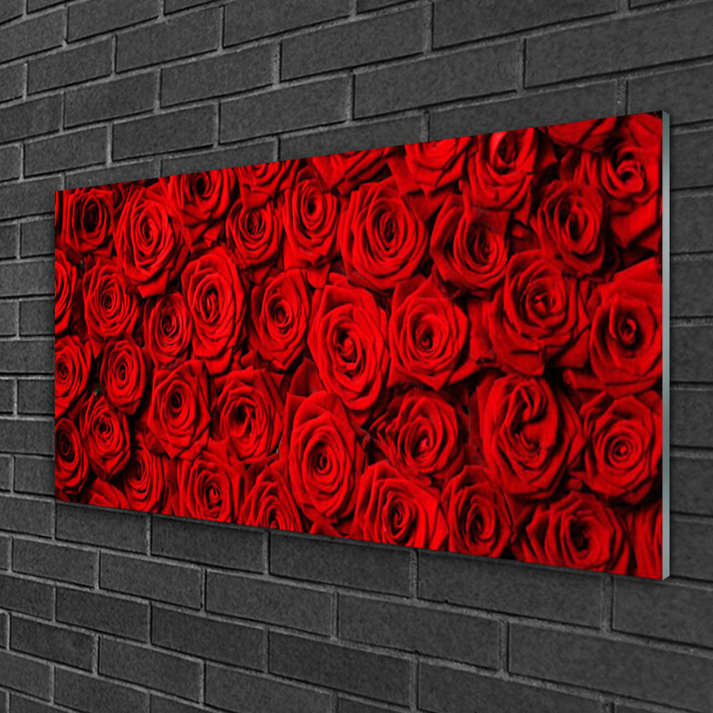 Glasbild Roses Floral