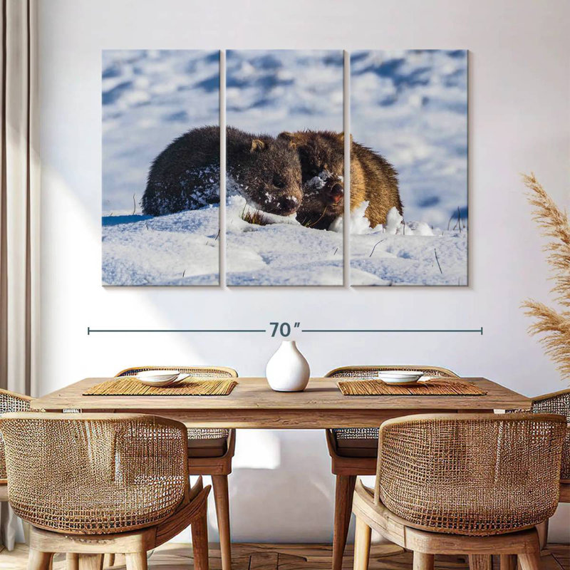 Winter Wombats, 20" H x 33" W