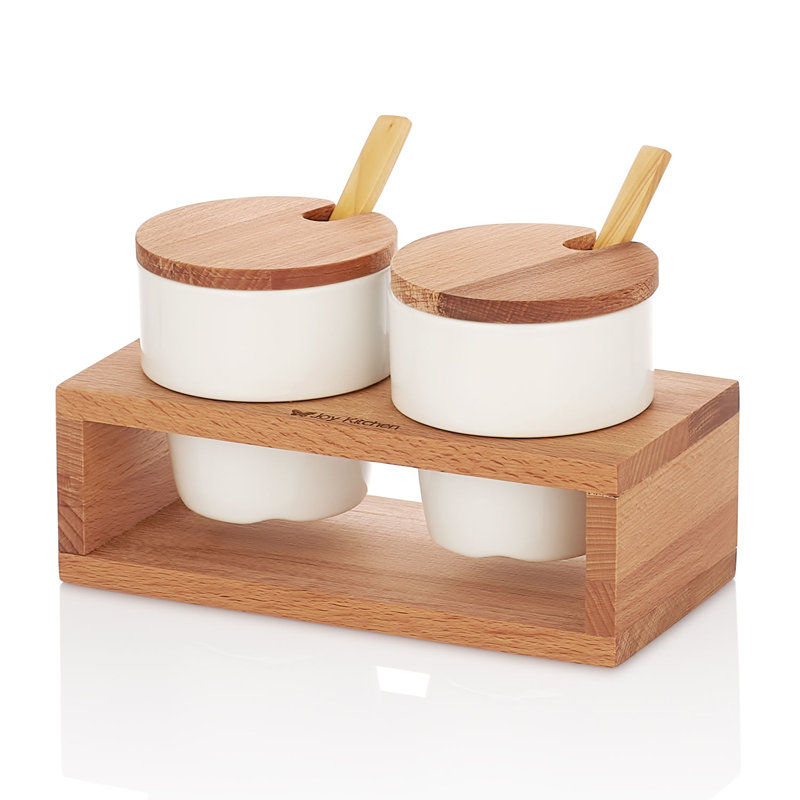 Ensemble de 2 pots et support à épices