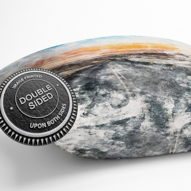 Road Through Iceland Cushion with Filling, 40cm H x 40cm W x 15cm D
