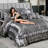Gray Silky Comforter Set Queen Size 8 Pieces Satin Bed in a Bag Farmhouse Ruffled Comforter Set Luxury Silk Like Satin Comforter Bedding Sets-123025092-123025099