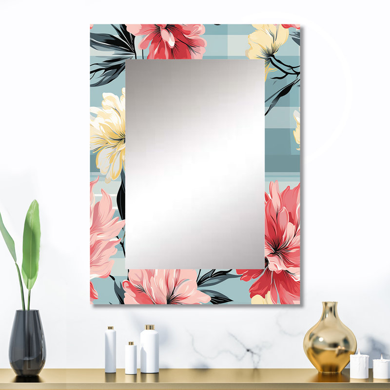 Anissia Contemporary Clan Pla - Polka dots  Large Wall Mirror, Modern Unique Mirror, Printed Metal Art, 32" x 24"