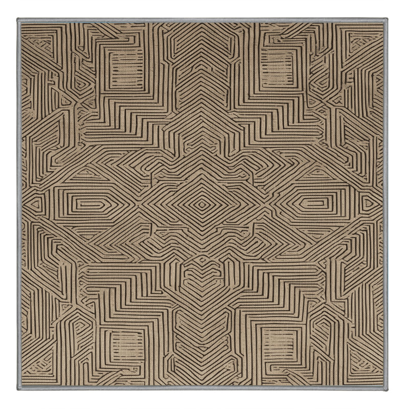 Machine Washable Turkish Gray Area Rug, Square 5'