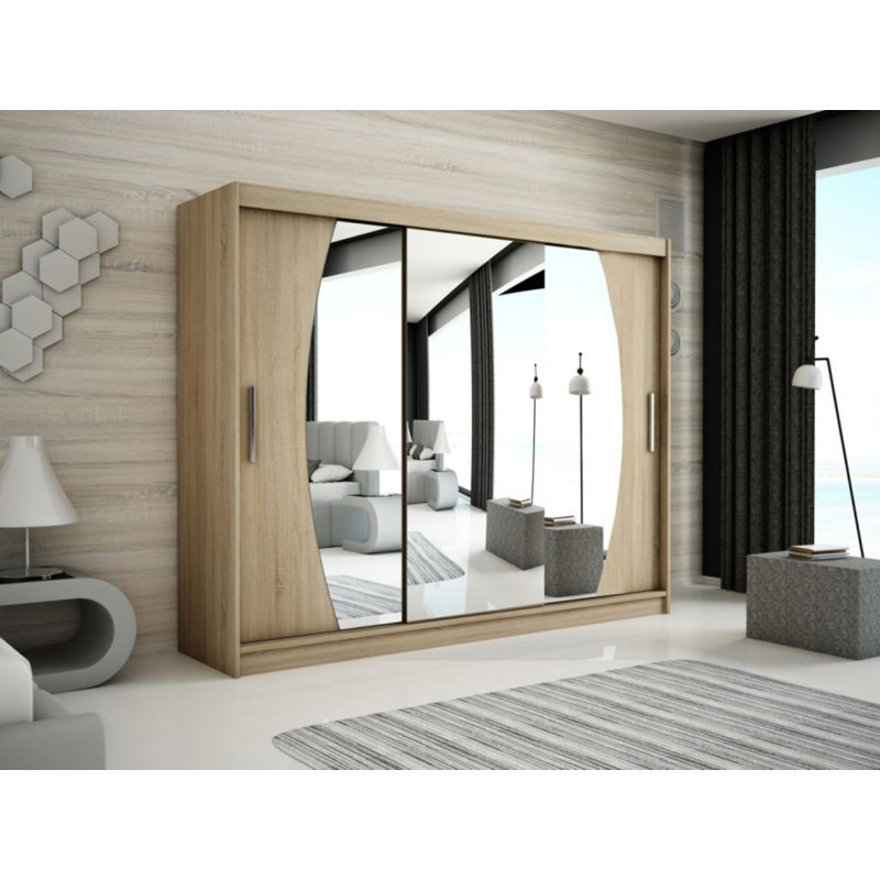Lauritzen 2 Door Manufactured Wood Wardrobe, Sonoma, 200cm H x 250cm W