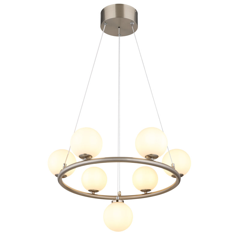 Nemacolin 7 - Light Pendant, Opaline, Brushed nickel