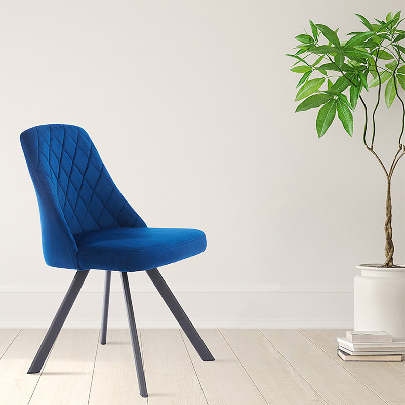 Arikah Tufted Upholstery Side Chair, Blue