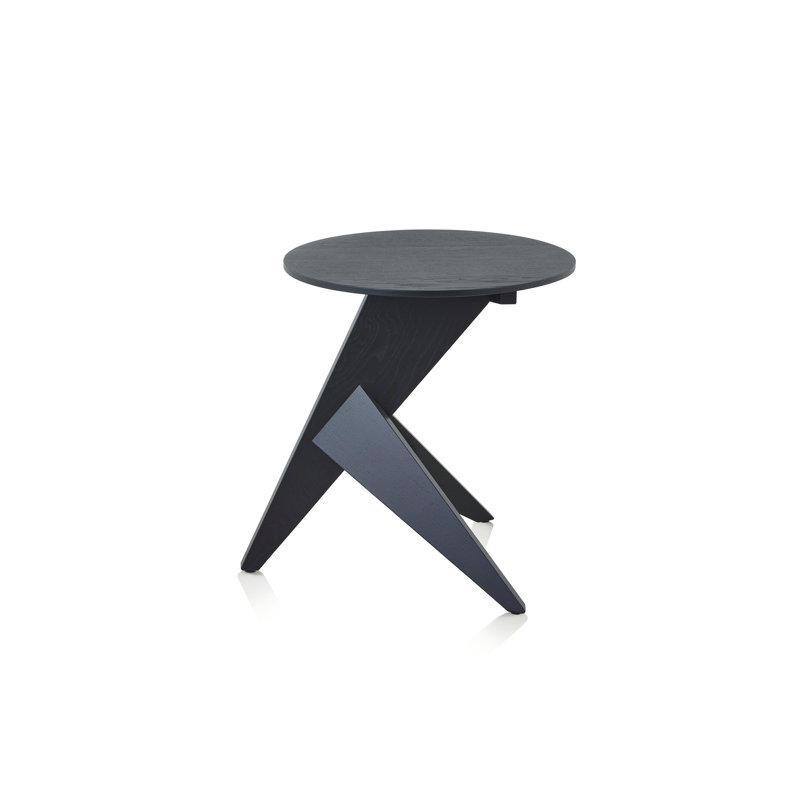 Medici Solid Wood Abstract End Table, Black