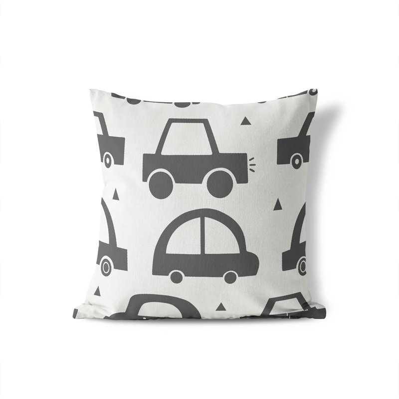 Coussin Driveway, Ivoire/noir, H 26 po x l 26 po