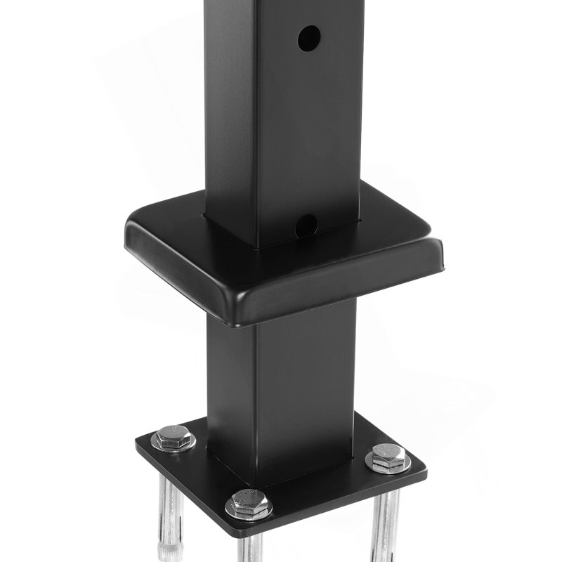 Paquet de 4 poteaux de garde-corps en câble, 42 pi x 1 po x 2 po, poste de garde-corps à trous horizontaux avec trous pré-percés, poteau de garde-corps en acier inoxydable avec support horizontal et incurvé, noir, 4JZLGZXHS106REP67001V0