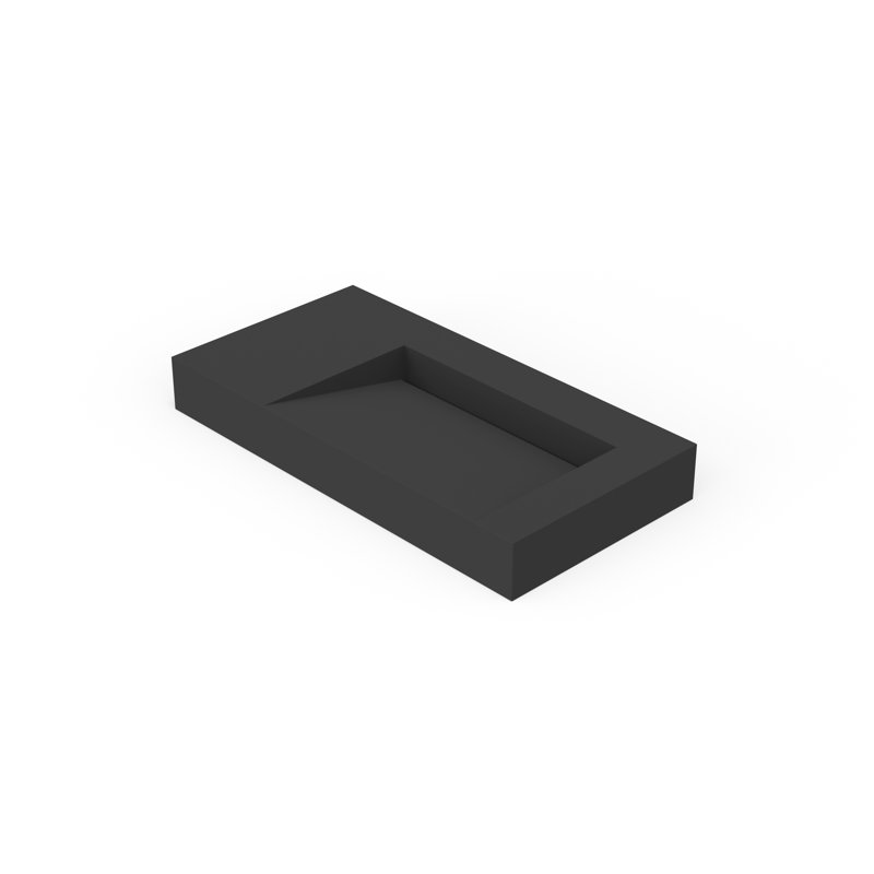 Badeloft 39.4" x 19.6" Rectangular Stone Resin Wall Mounted Bathroom Sink WT-04-B-MBLK in Matte Black