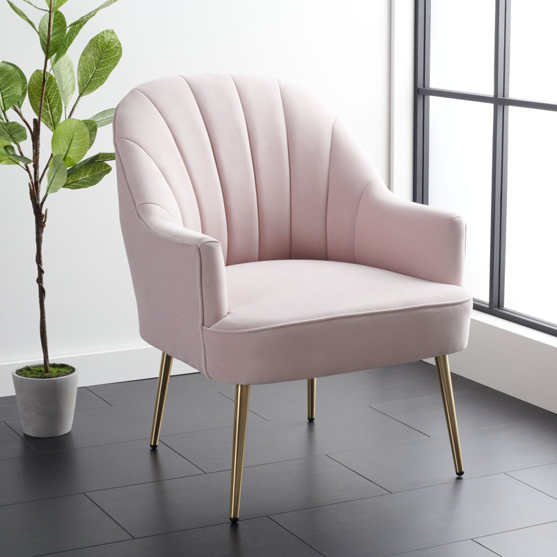 Maison Velvet Armchair, Light Pink Velvet