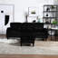 Canapé modulaire en chenille noir avec rangement et porte-gobelet-321845148